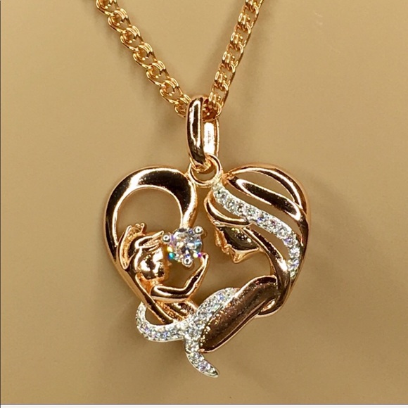 Mother and Child Heart Necklace - Picture 3 of 5